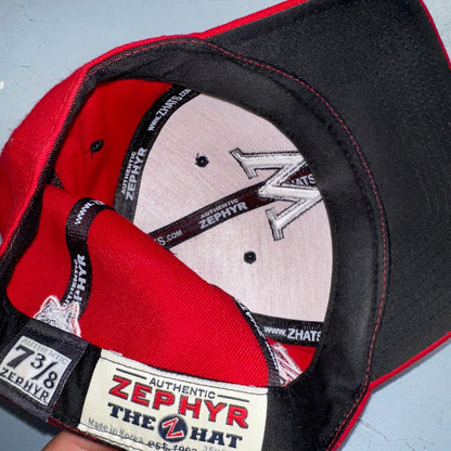 Wisconsin Badgers Red Snap Back Baseball Trucker Hat Cap VTG Zephyr Korea 80s