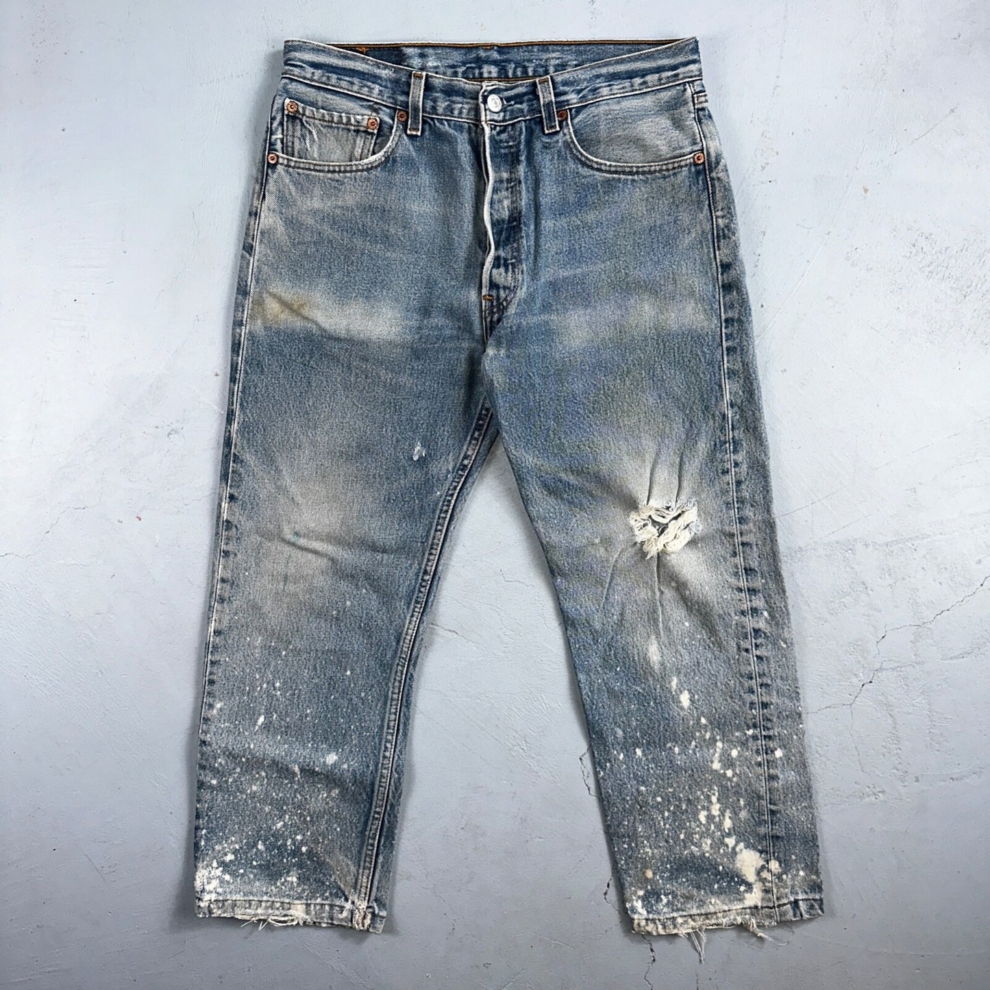 Levis 501 Vintage 90s XX Straight Leg Jeans Blue Light Wash 33x32 Act 31x24