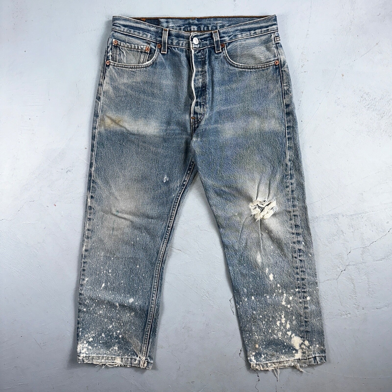 Levis 501 Vintage 90s XX Straight Leg Jeans Blue Light Wash 33x32 Act 31x24