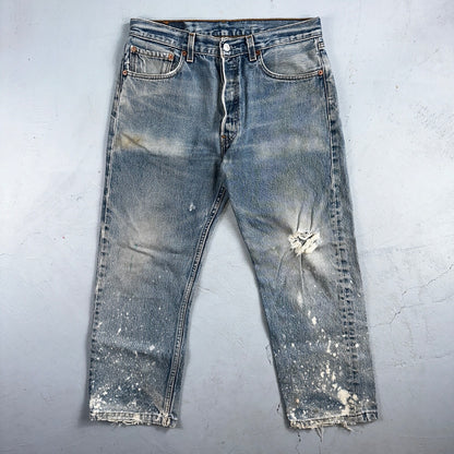 Levis 501 Vintage 90s XX Straight Leg Jeans Blue Light Wash 33x32 Act 31x24