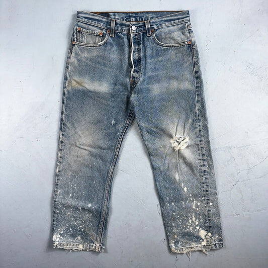 Levis 501 Vintage 90s XX Straight Leg Jeans Blue Light Wash 33x32 Act 31x24