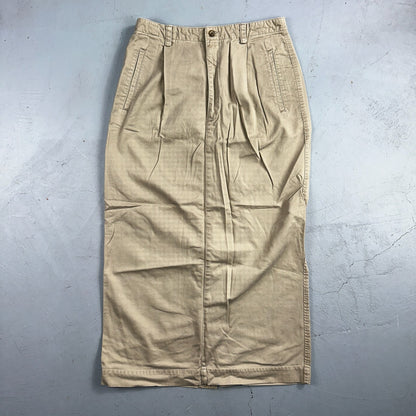 GAP KHAKIS Beige Y2K Front Pockets Knee Length Pencil Skirt Size 10 Chino Preppy