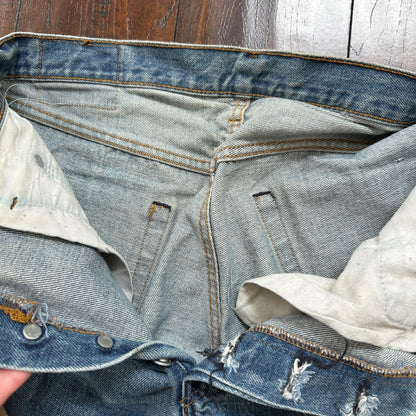 Levis Vintage 80s Redline Selvedge USA 501 XX Jeans 66 70s Light 33x38 Act 30x33