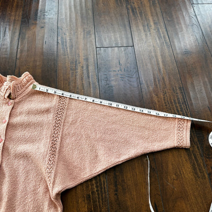 VTG 1960s Pink Knit Cardigan Sweater Rockabilly 60s Wool Belted Chapter House