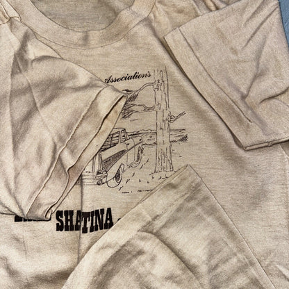 1979 Lake Shastina Campout June 70s Oregon VTG T Shirt Nomad Car Trees Nature