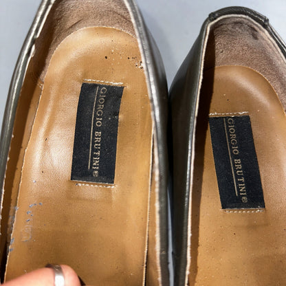 Giorgio Brutini Men Crawley Kidskin Leather Slip On Pump Loafer Gray 8.5 BLEMISH