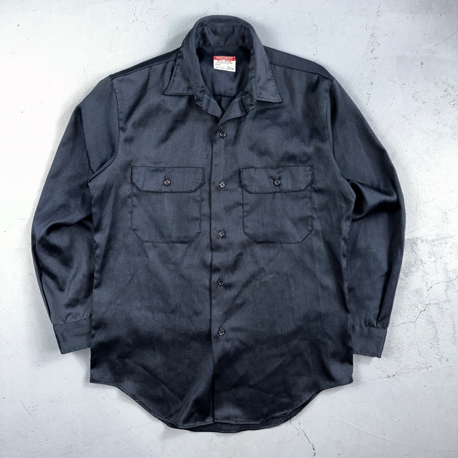Vintage Penneys Big Mac Shirt Dark Navy Blue 70s 1970s 50/50 JC Penney