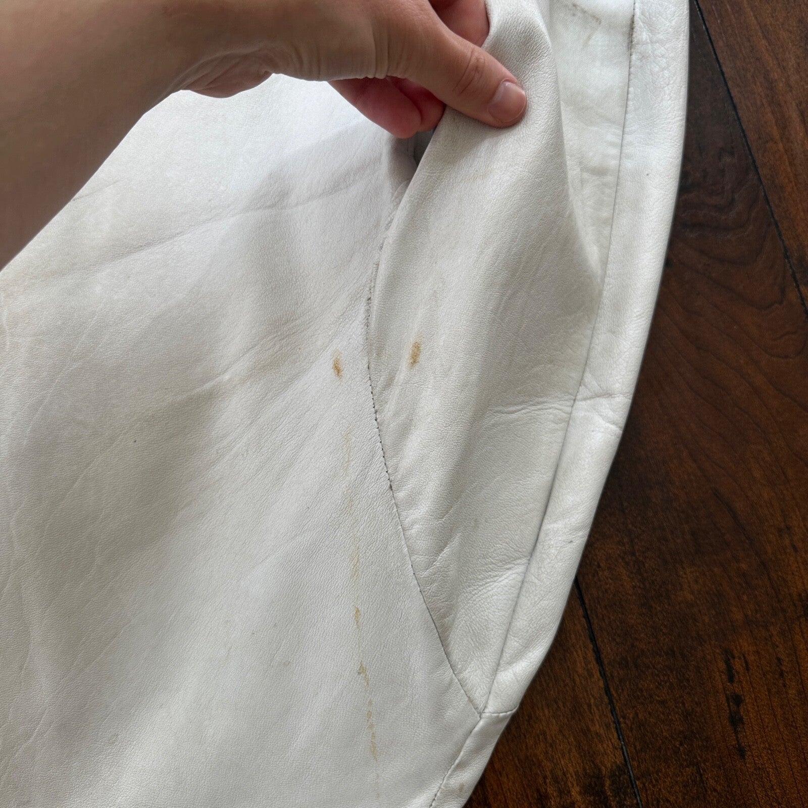 VTG White Leather Western Rancher Jacket 1960s Rockabilly Unisex 60s 50s Button