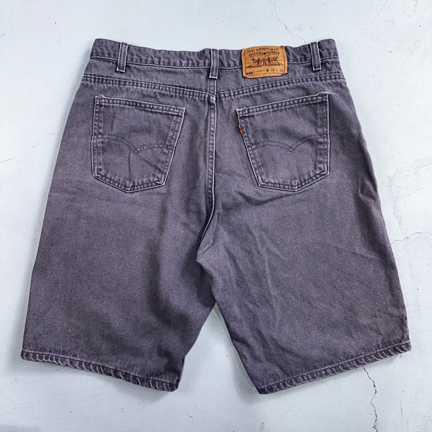 Levis 550 VTG Denim Shorts Mens 38 Purple Wash 1990s Orange Tab 90s 501