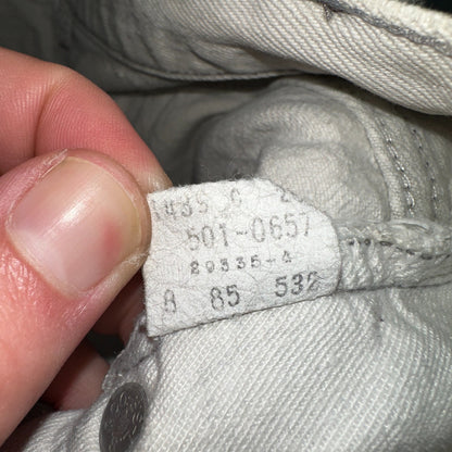 Levis 501 Vintage 80s USA XX Straight Leg Jeans White Med Wash 29x30 Act 28x29