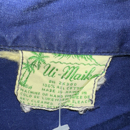 Vintage 50s Hawaiian Aloha Print Shirt Rockabilly Honolulu 60s Button Ui Maikai