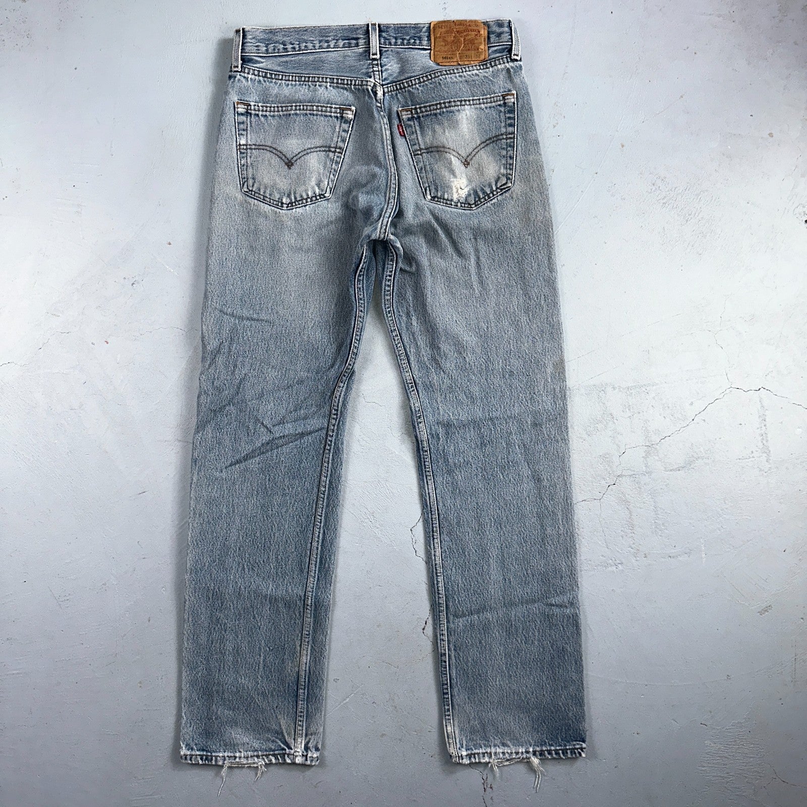 Levis 501 Vintage 90s Mexico Straight Leg Jeans Blue Light Wash 33x36 Act 31x31