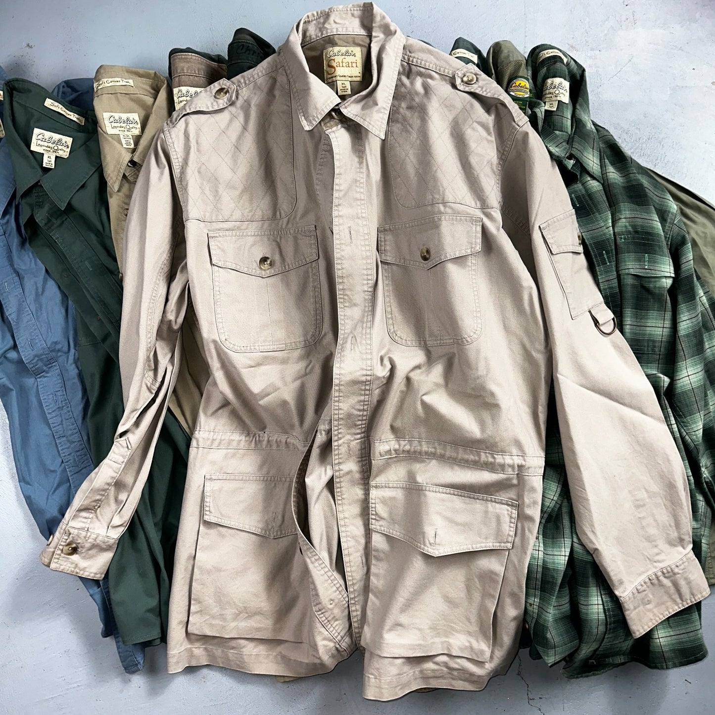 Cabela’s Legendary Quality Shirt Mens XL Tall Button Up Outdoors Lot 14 Safari