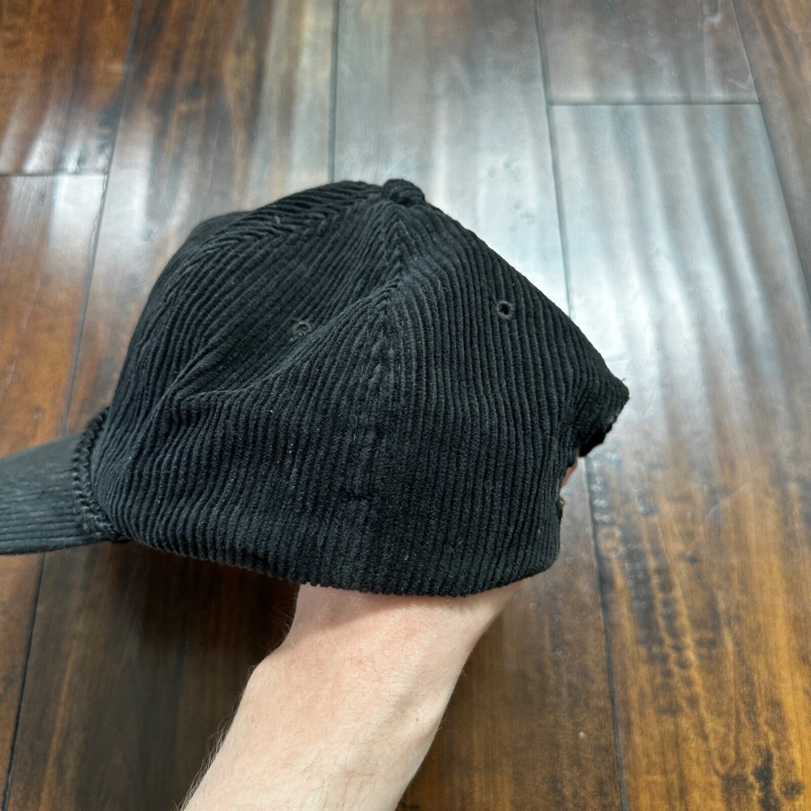 Smokin Oak VTG Hat Cap Snapback Smoke Cigarettes Meat Food Funny Corduroy Black