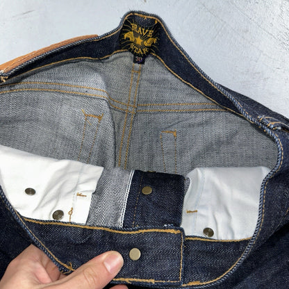 Brave Star Jeans Mens 30x30 Blue Selvedge Cone Denim Dark Wash Button Fly