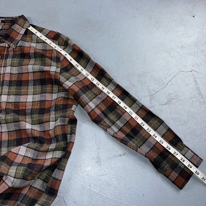 Pendleton Mason Flannel Shirt Mens Size Medium Brown Green Plaid Long Sleeve