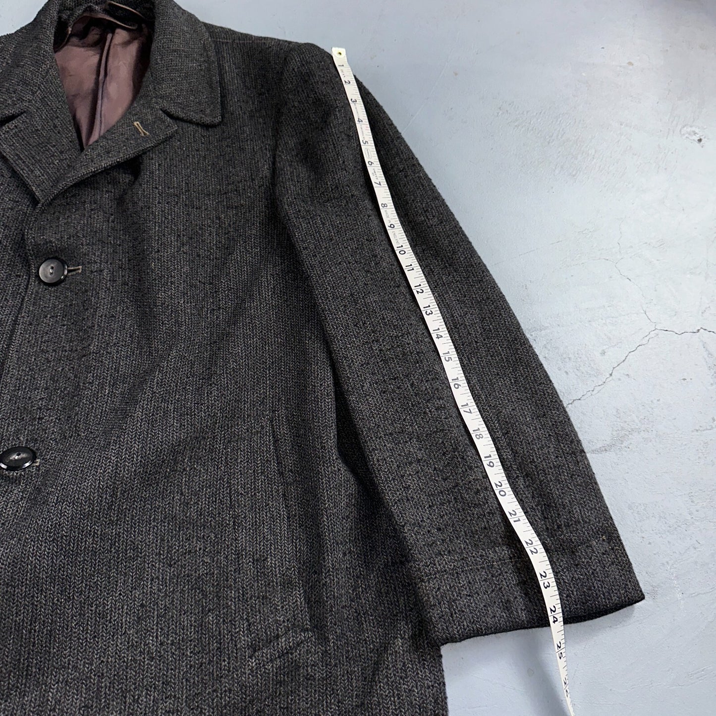 Vintage Barton Hall Coat Mens Gray Tweed Shabby Chic Wool 50s Union Made 1950s