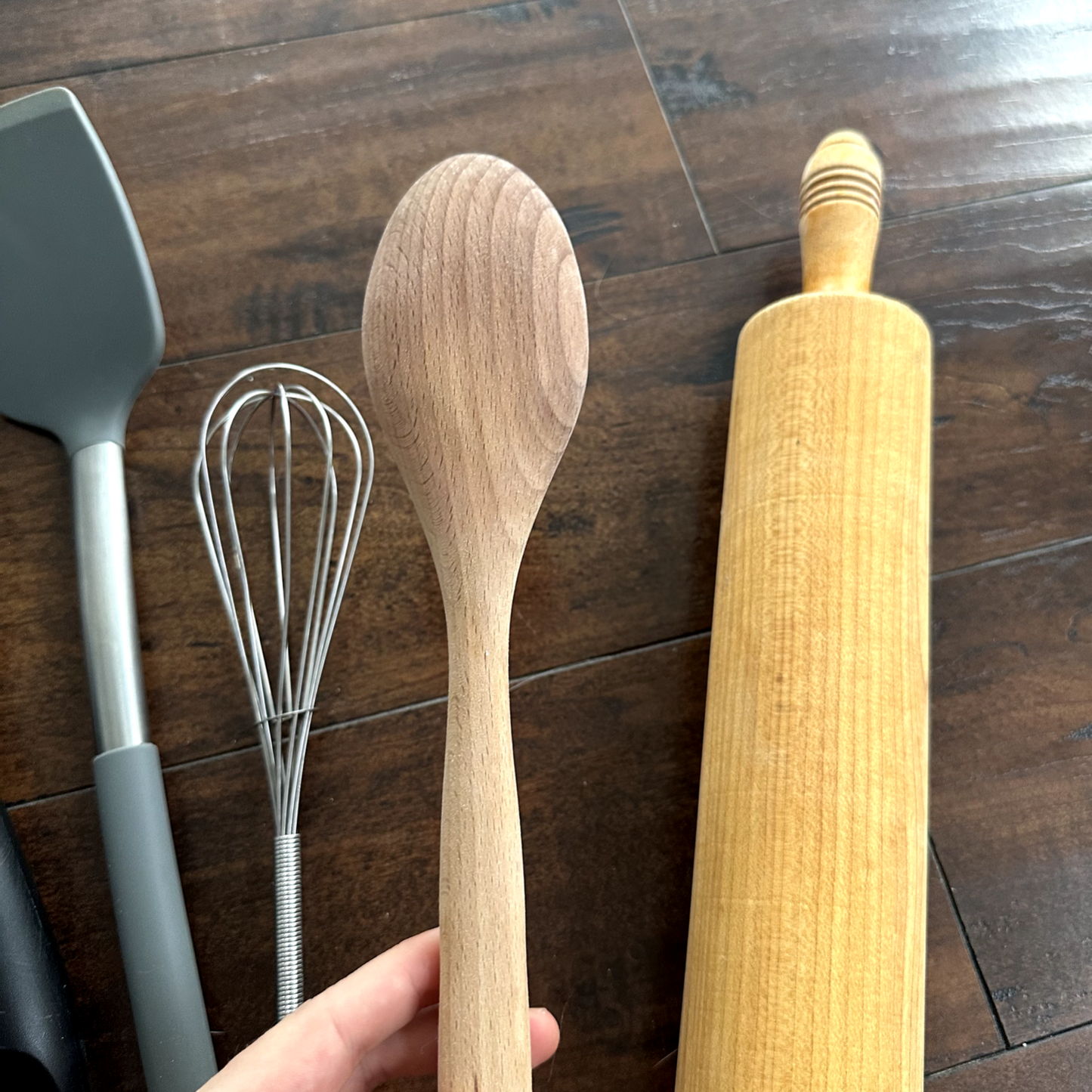 Kitchen Utensils Spatula Rolling Pin Wooden Spoon Mixing Spreading Glaze Lot Set