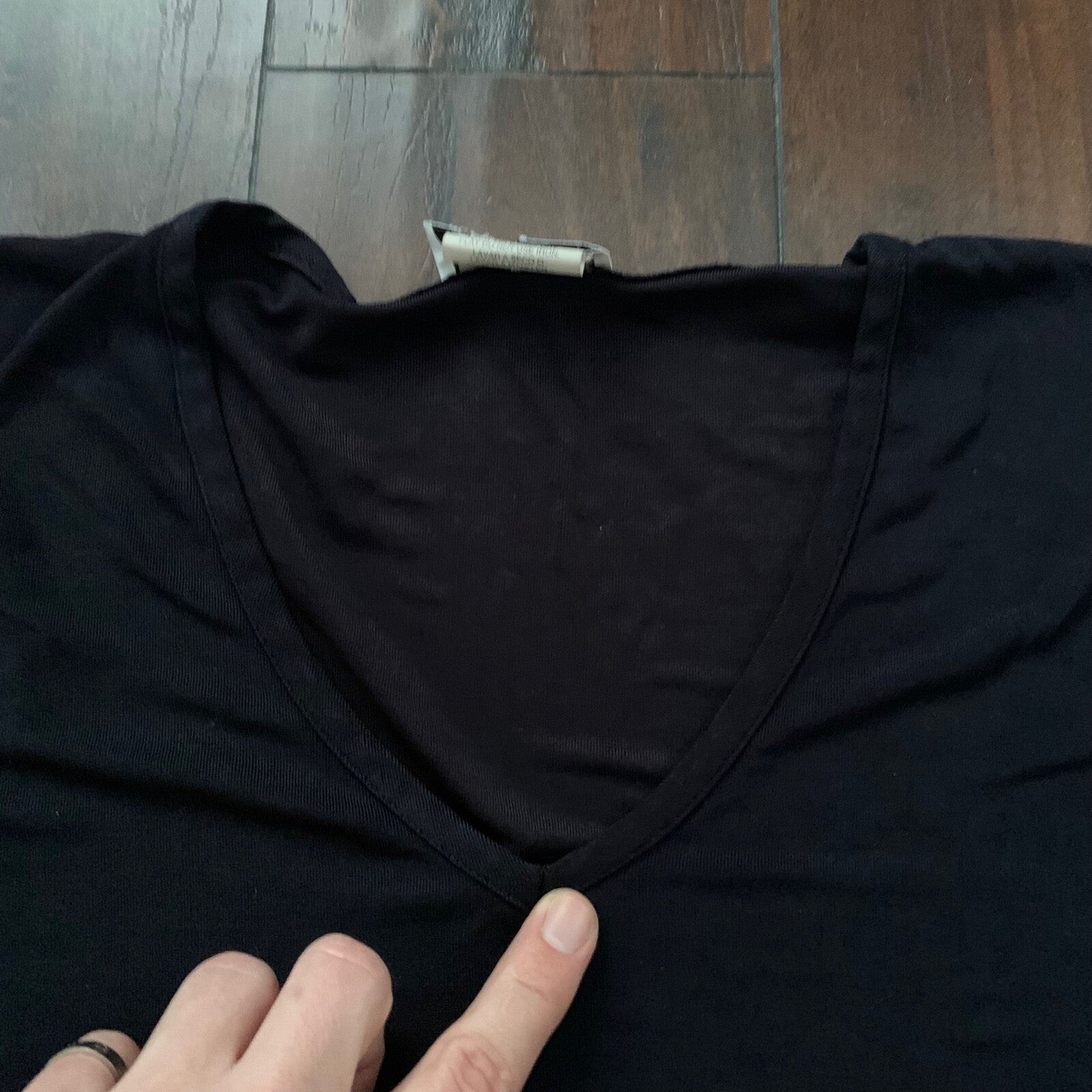 Vintage Western Collection Women's L Black Shirt Top Tunic V-Neck 80s 90s