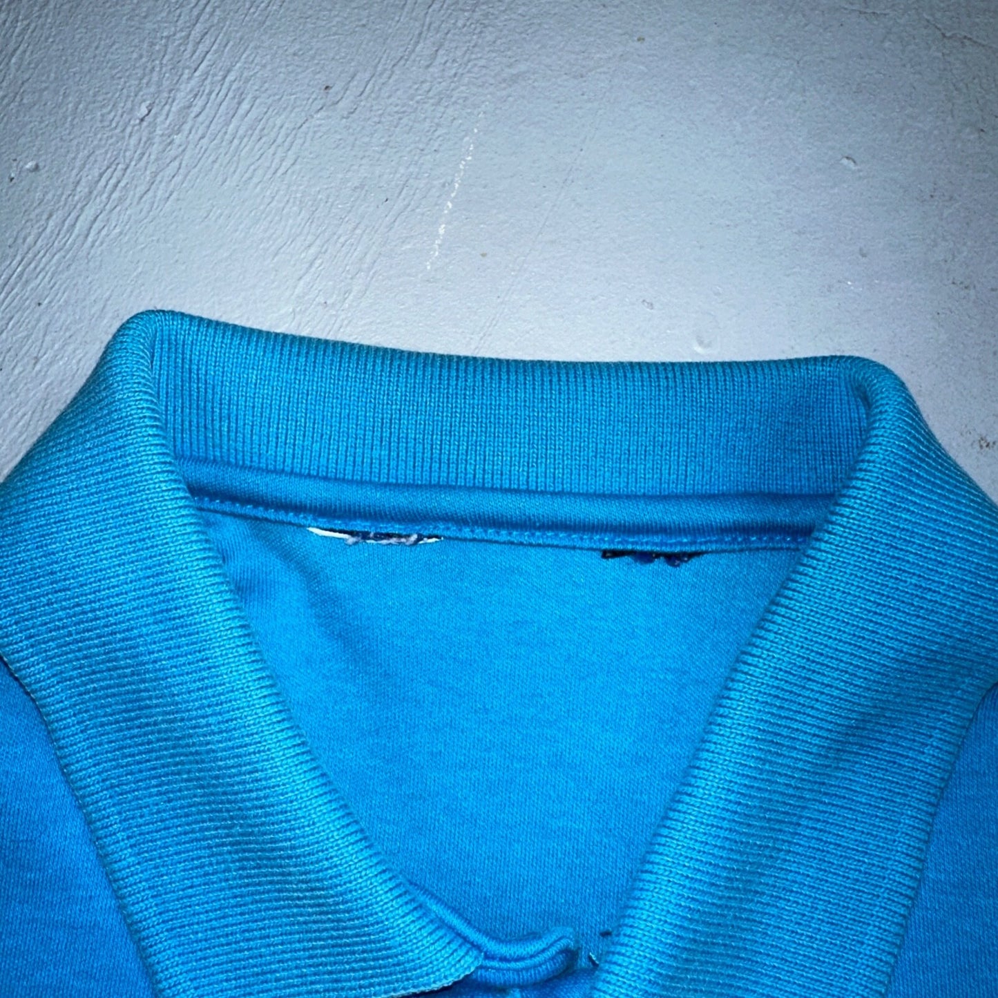 Blue Polo Single Stitch VTG T Shirt Basic Blank No Logo 3 Button Preppy Simple