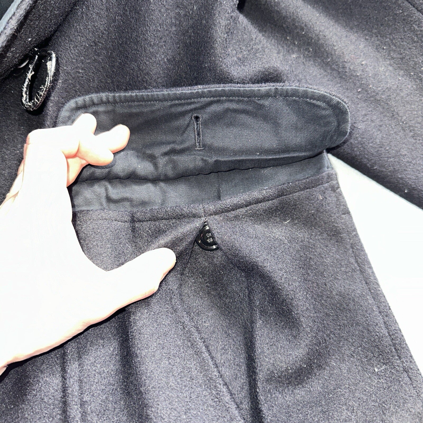 L.L. Bean Men S US Navy Anchor Collection Toggle Wool Pea Coat Jacket USA VTG