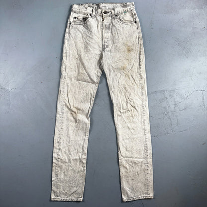 Levis 501 Vintage 80s USA XX Straight Leg Jeans Gray Acid Wash 29x36 Act 28x34