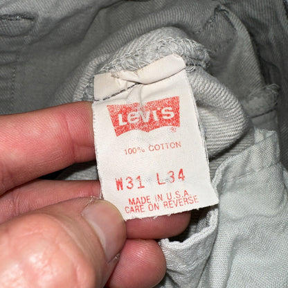 Levis 501 Vintage 90s USA XX Straight Leg Jeans Gray Light Wash 31x34 Act 29x32