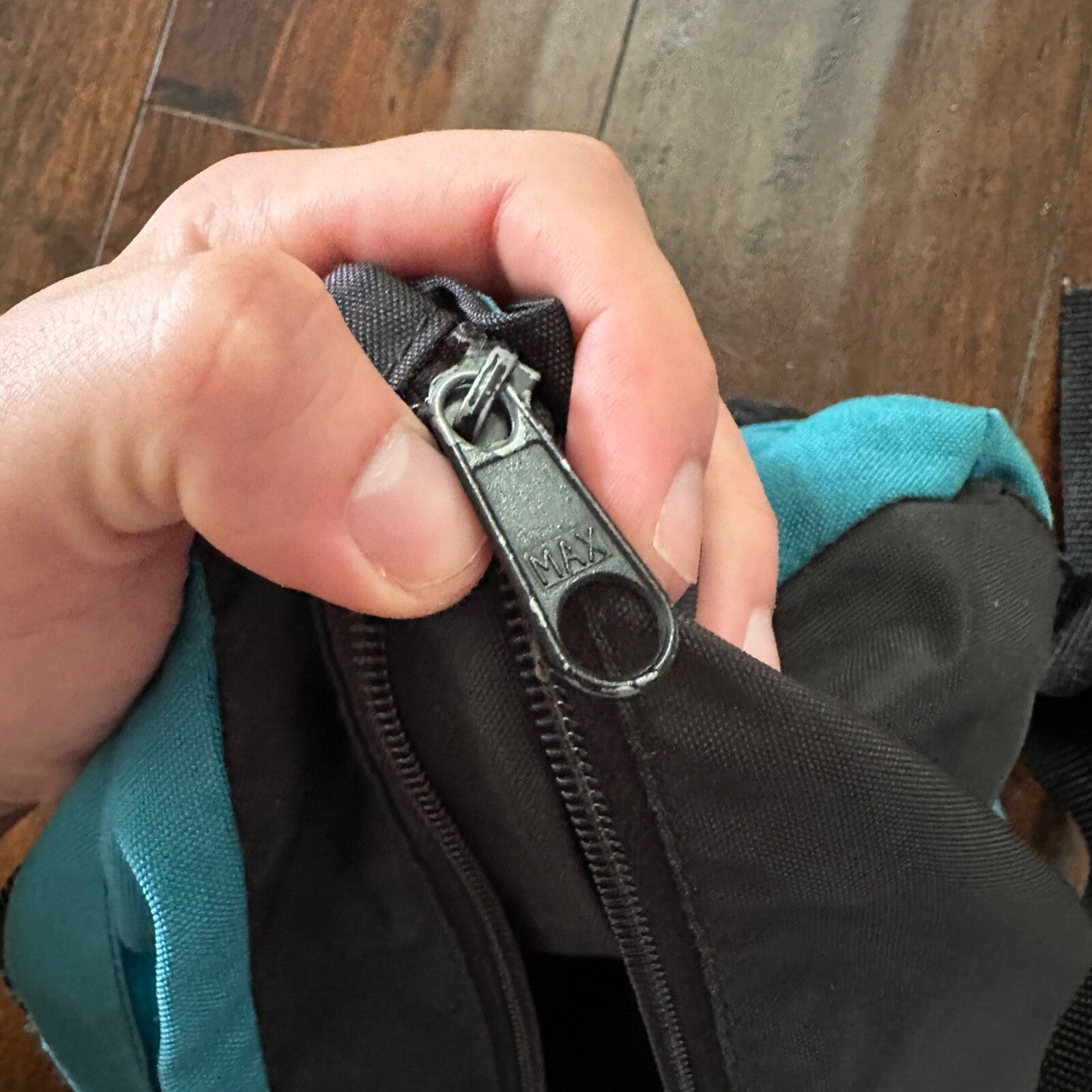 Vtg Large Blue Teal Fanny Waist Bag Pack Minimalistic Side 80s 90s Six Flags