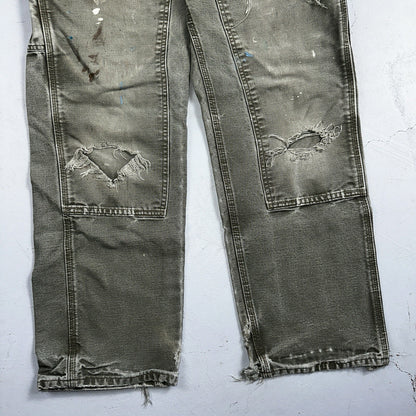 Carhartt VTG Double Knee Carpenter Pants USA B01 B136 MOS Green 31x30 Act 30x28