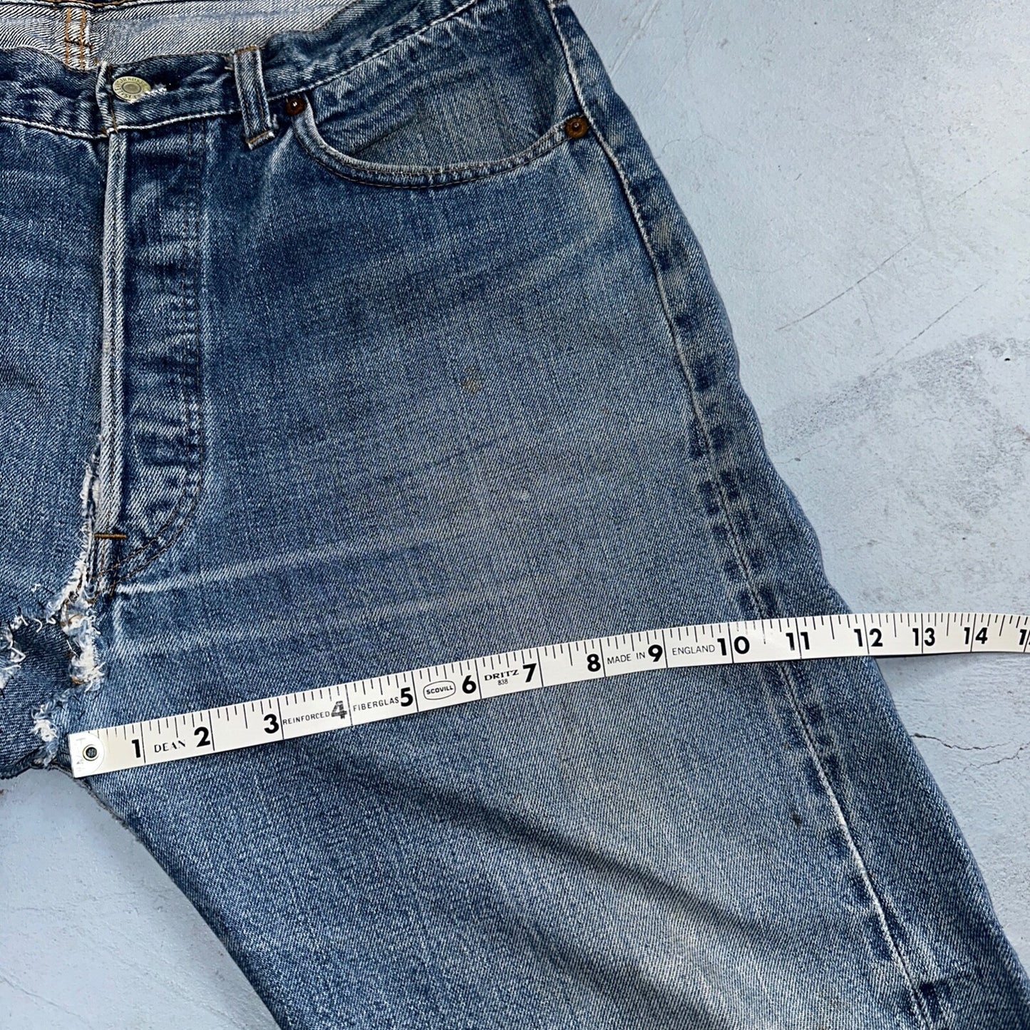 Levis 501 VTG 70s SS Redline Selvedge Jeans XX Med Wash 35x32 Act 32x28