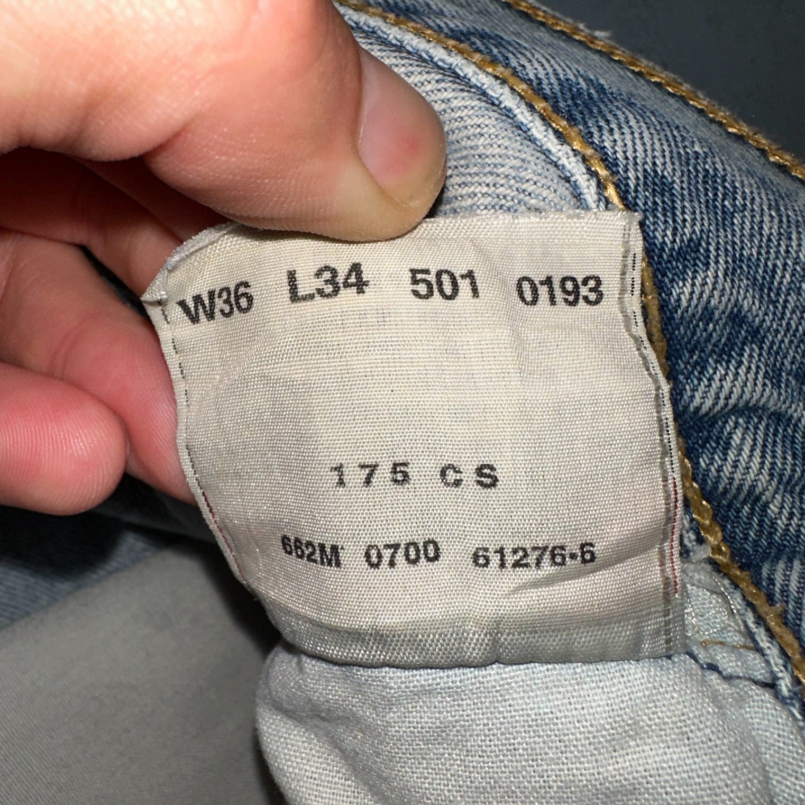 Levis 501 Vintage Y2K 90s XX Straight Leg Jeans Blue Light Wash 36x34 Act 33x32