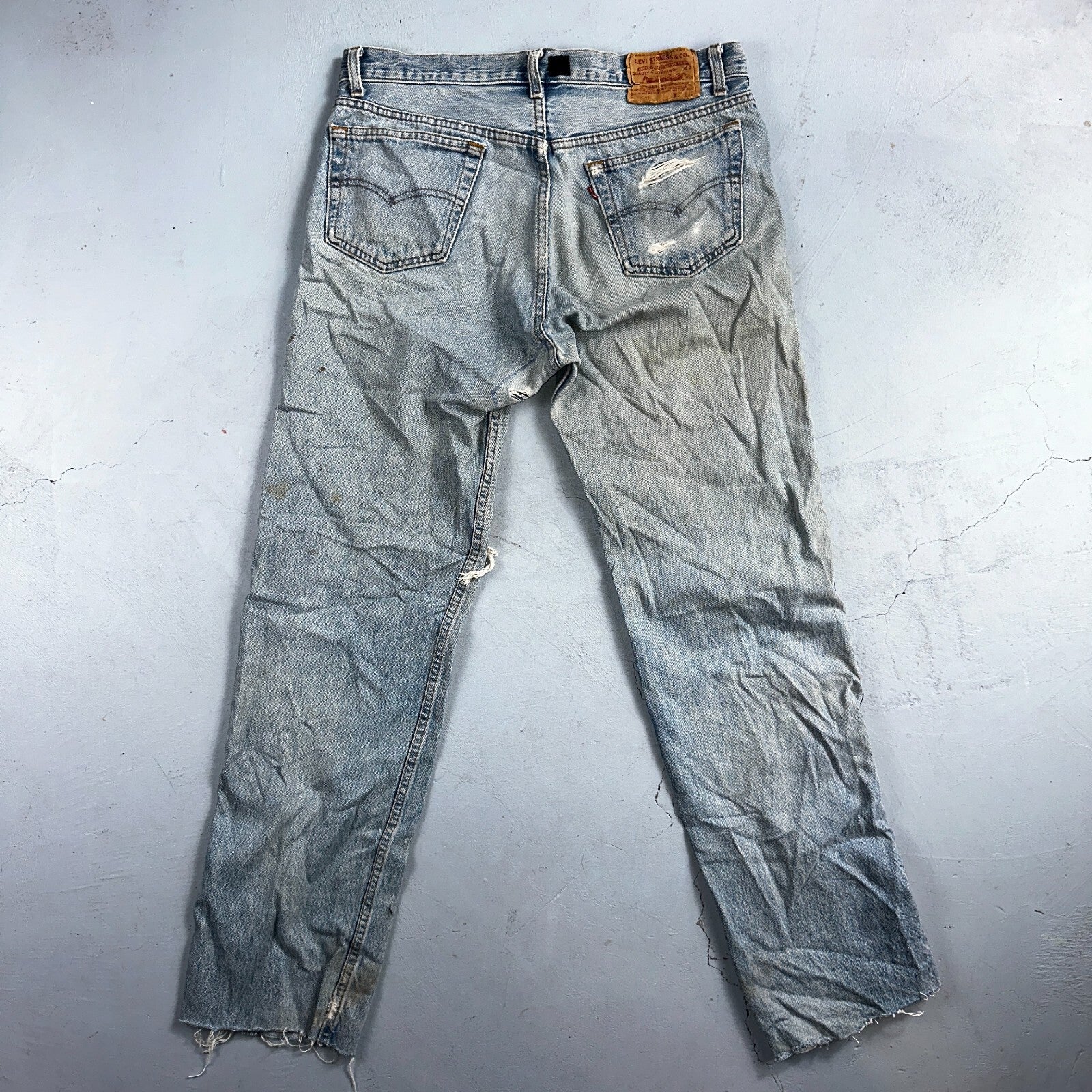 Levis 501 Vintage 90s USA XX Straight Leg Jeans Blue Custom Love 36x34 Act 33x32