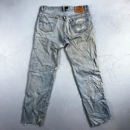 Levis 501 Vintage 90s USA XX Straight Leg Jeans Blue Custom Love 36x34 Act 33x32