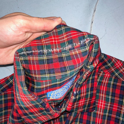 Vintage Pendleton Shirt Mens M Wool Plaid Flannel USA Button 1970s 70s Red