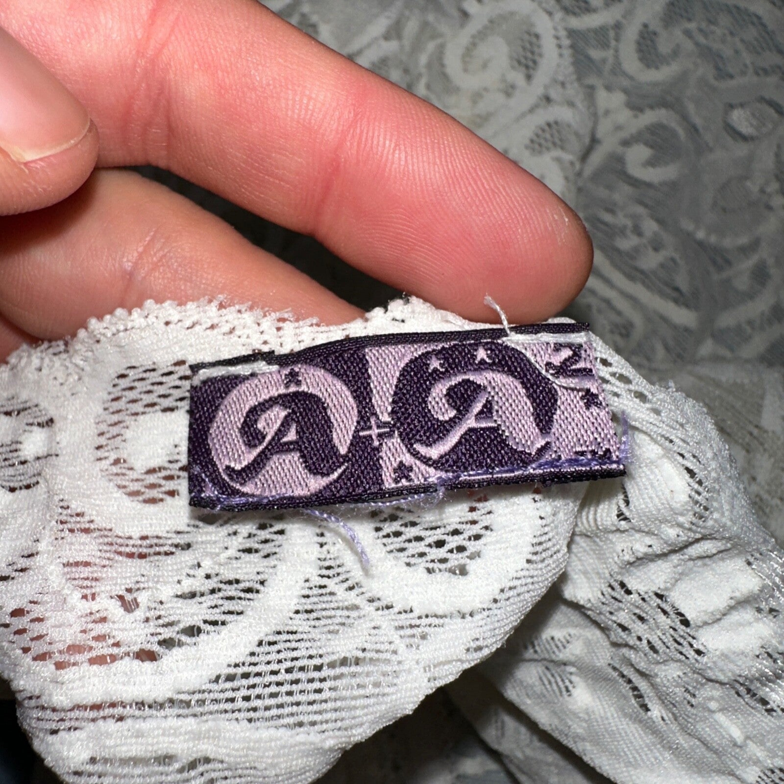 VTG 1970s AA Lingerie Slip Dress Sleepwear Full Sweep Nightgown Lace Hearts