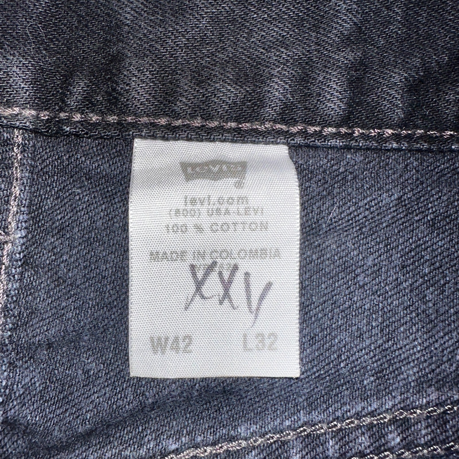 Levis 501 Vintage Y2K 90s XX Straight Leg Jeans Black Dark Wash 42x32 Act 41x31