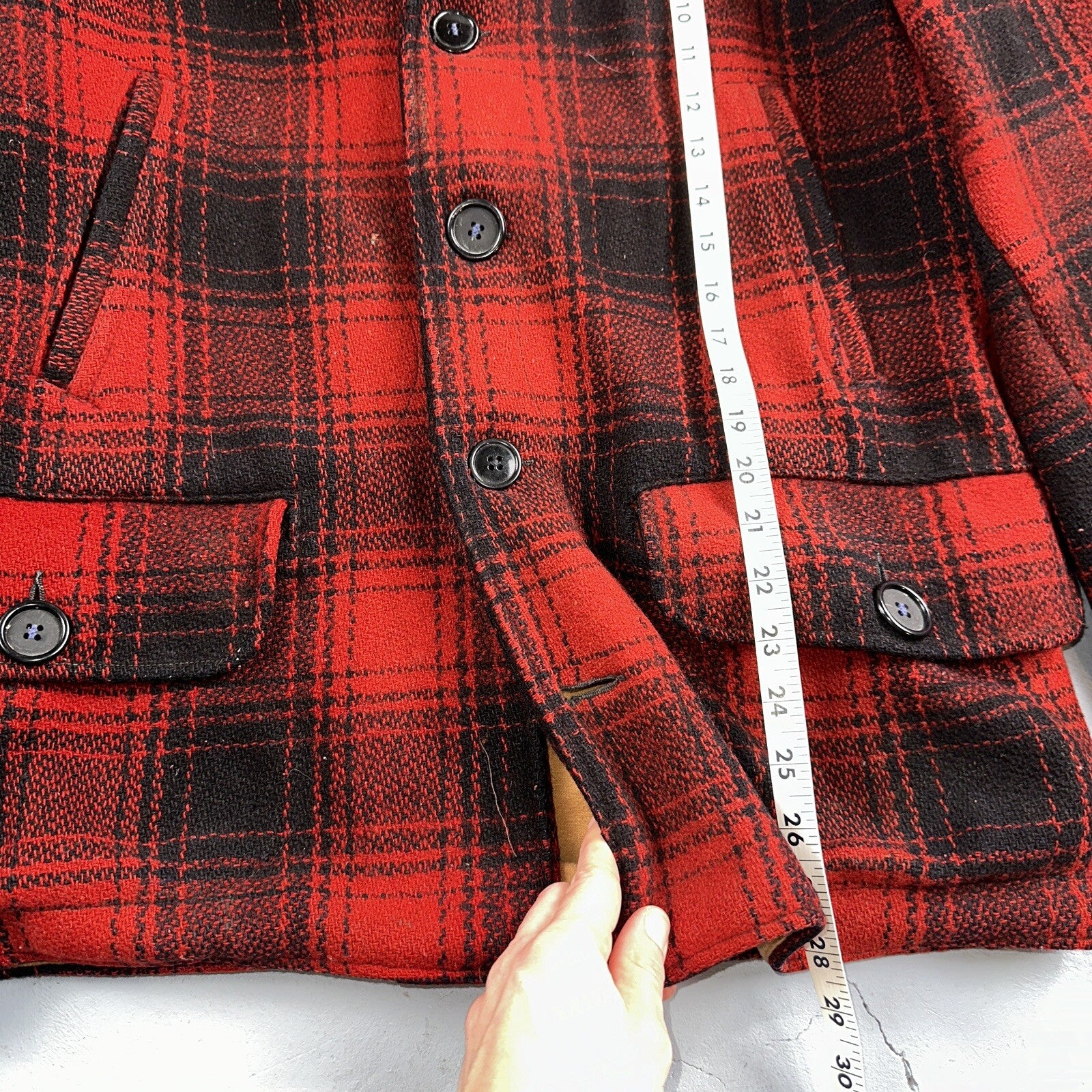 1950s Dryback Coat Wool Buffalo Plaid Heavy Hunting Jacket VTG Mackinaw 50s 40s