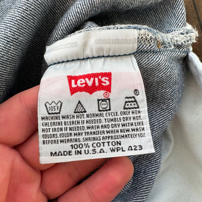 VTG Levis 501 XX Button Fly 90s USA Jeans Denim Straight Capri 34x30 Act 31x26