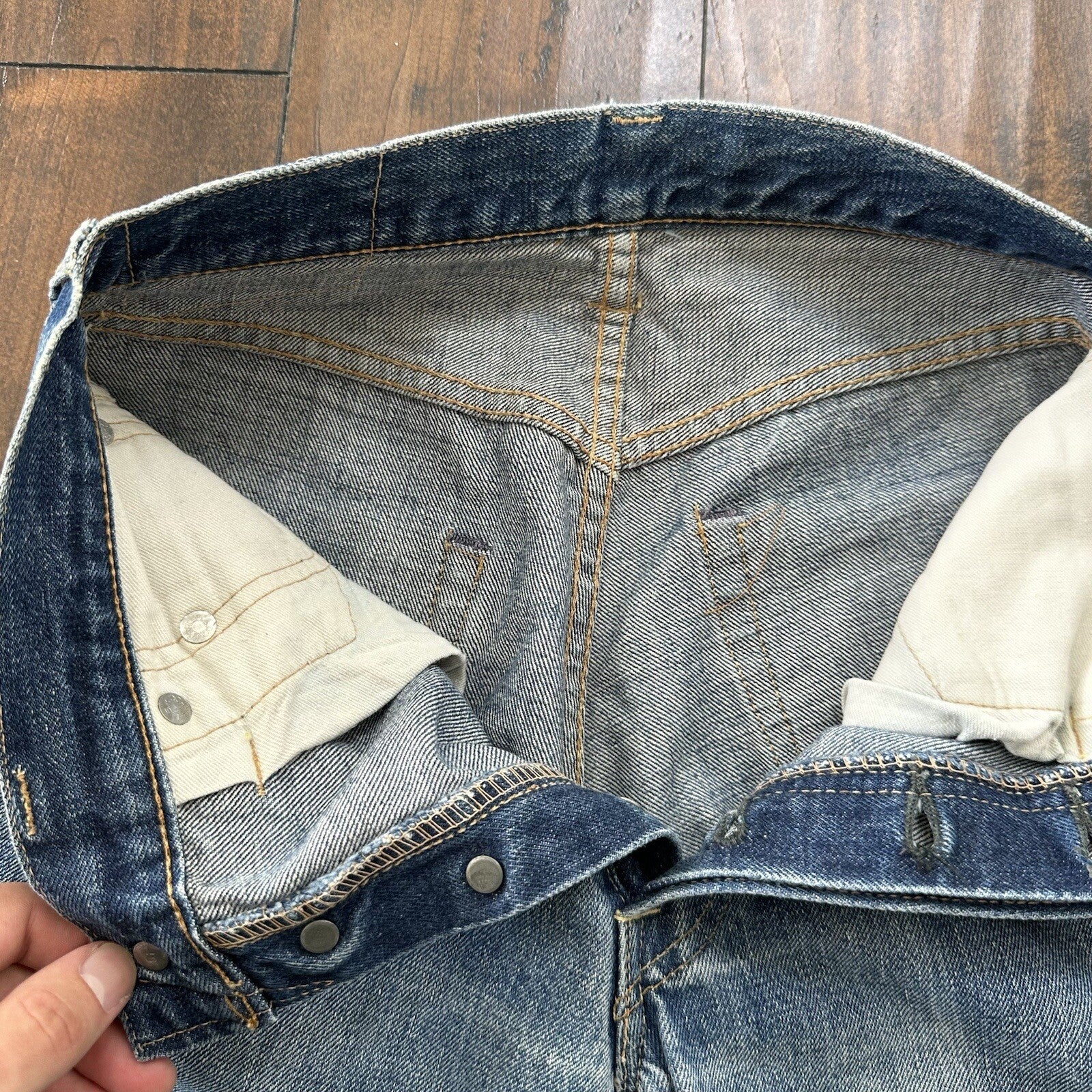 Levis 501 XX Big E True Vintage 60s Redline Denim Capri Jeans 1960s 25x24 Chop