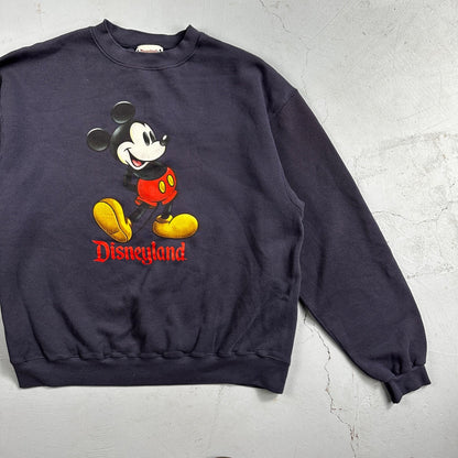 Disney Mickey Mouse VTG Sweatshirt Size XL Navy Crewneck Disneyland USA 90s
