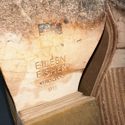 Eileen Fisher Vero Cuoio Evan Tan Soft Leather Ankle Booties Boots Size 9.5