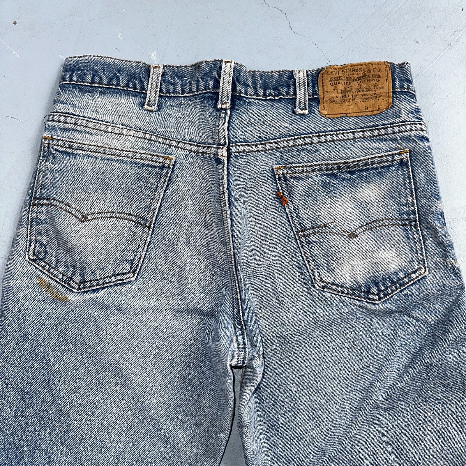Levis 517 Vintage 80s USA Orange Tab Bootcut Flare Blue Worn Jeans Act 32x27