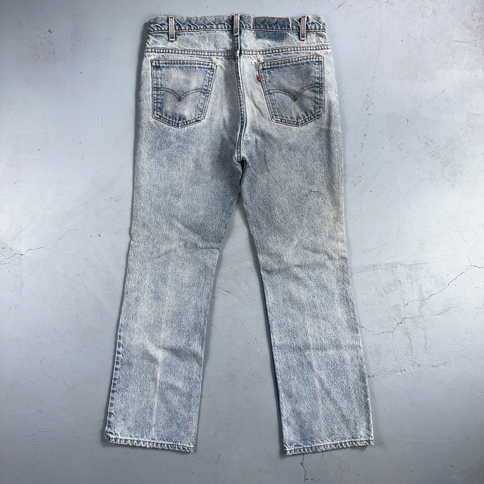 Levis 517 Vintage 80s USA Orange Tab Bootcut Flare Blue Worn Jeans Act 32x29