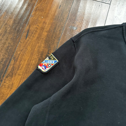 VTG Polo Ralph Lauren Pullover Men’s XL Black Big Pony Ski Patch Quarter Zip
