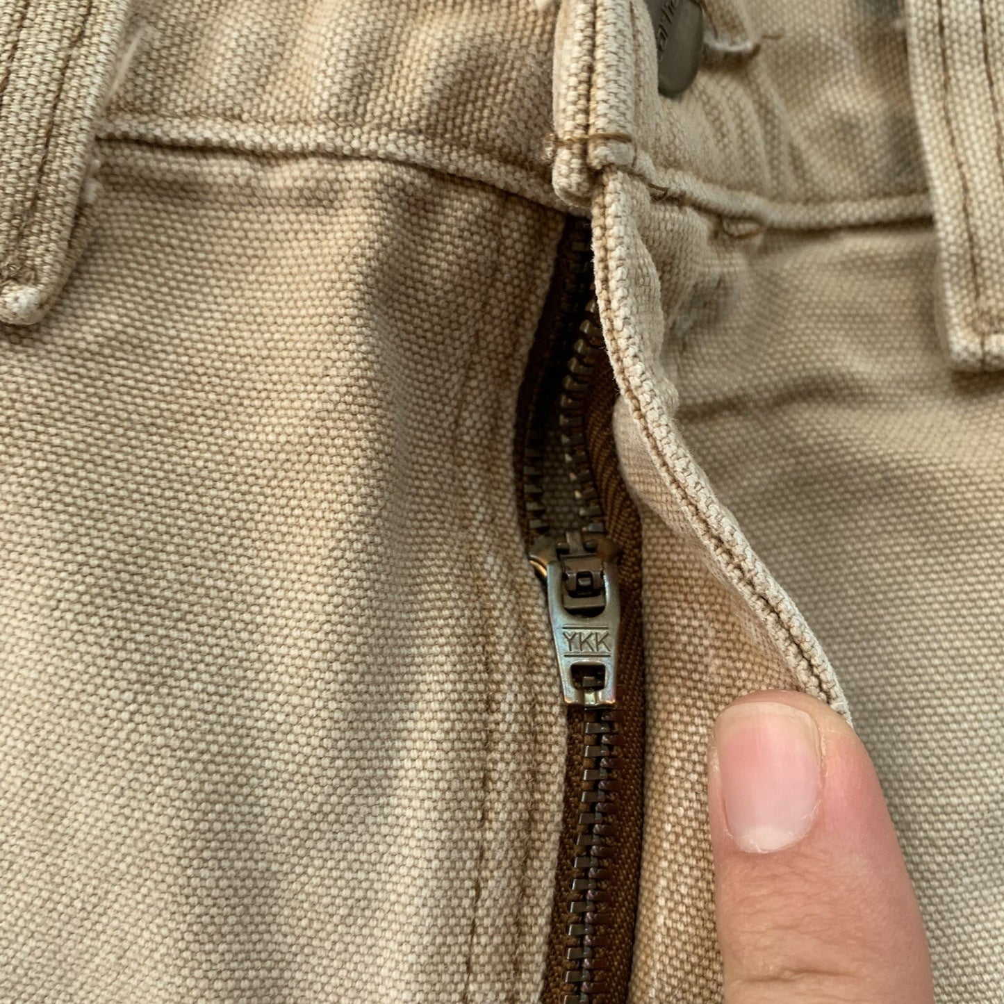 Vintage USA Made Carhartt Men's Thrashed Canvas Carpenter Shorts 90s Double Knee