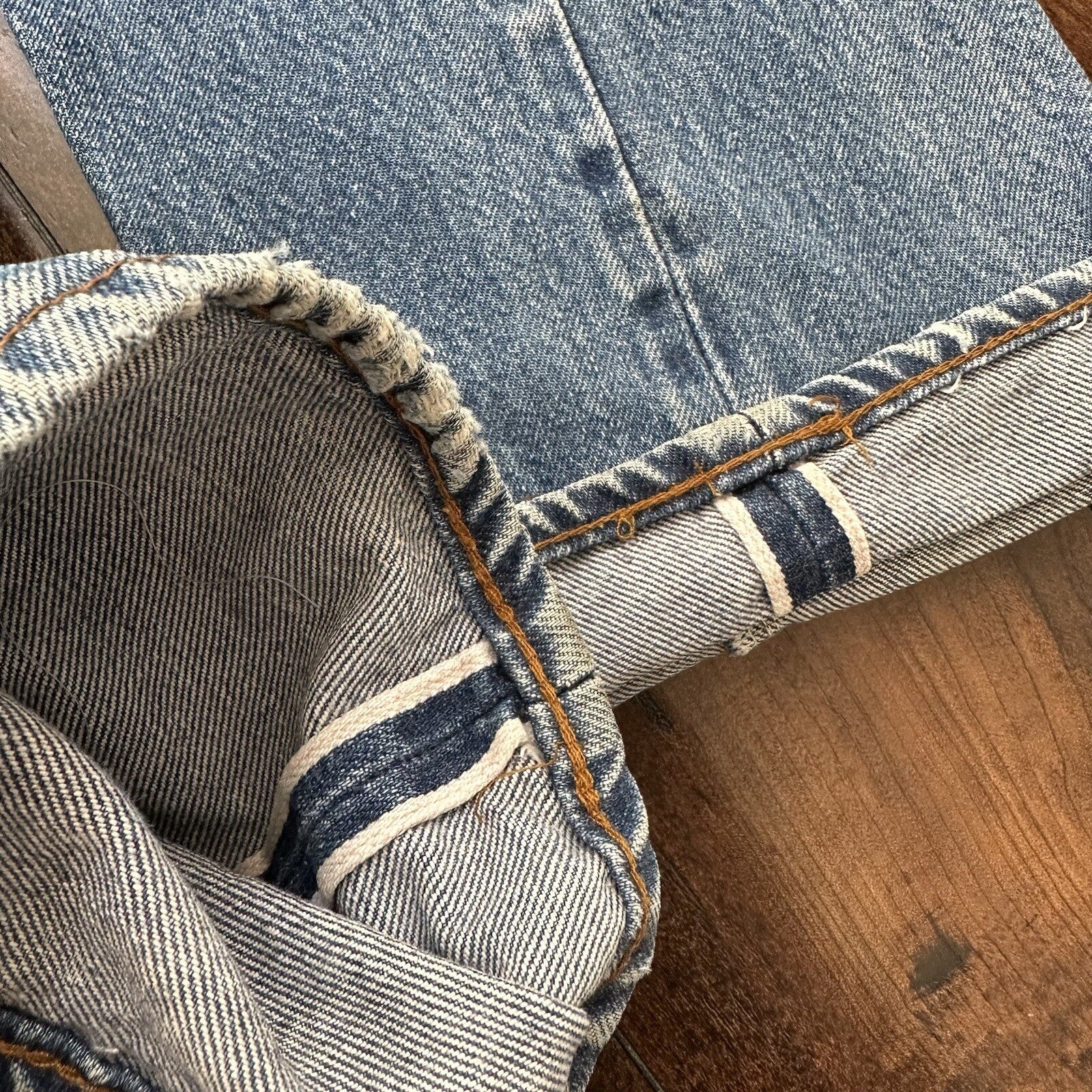 Levis Vintage 80s Redline Selvedge USA 501 Light Wash Jeans 70s 31x36 Act 28x31