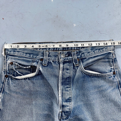 Levis 501 Vintage 80s Redline Selvedge USA XX Jeans Thrashed Light Act 30x33