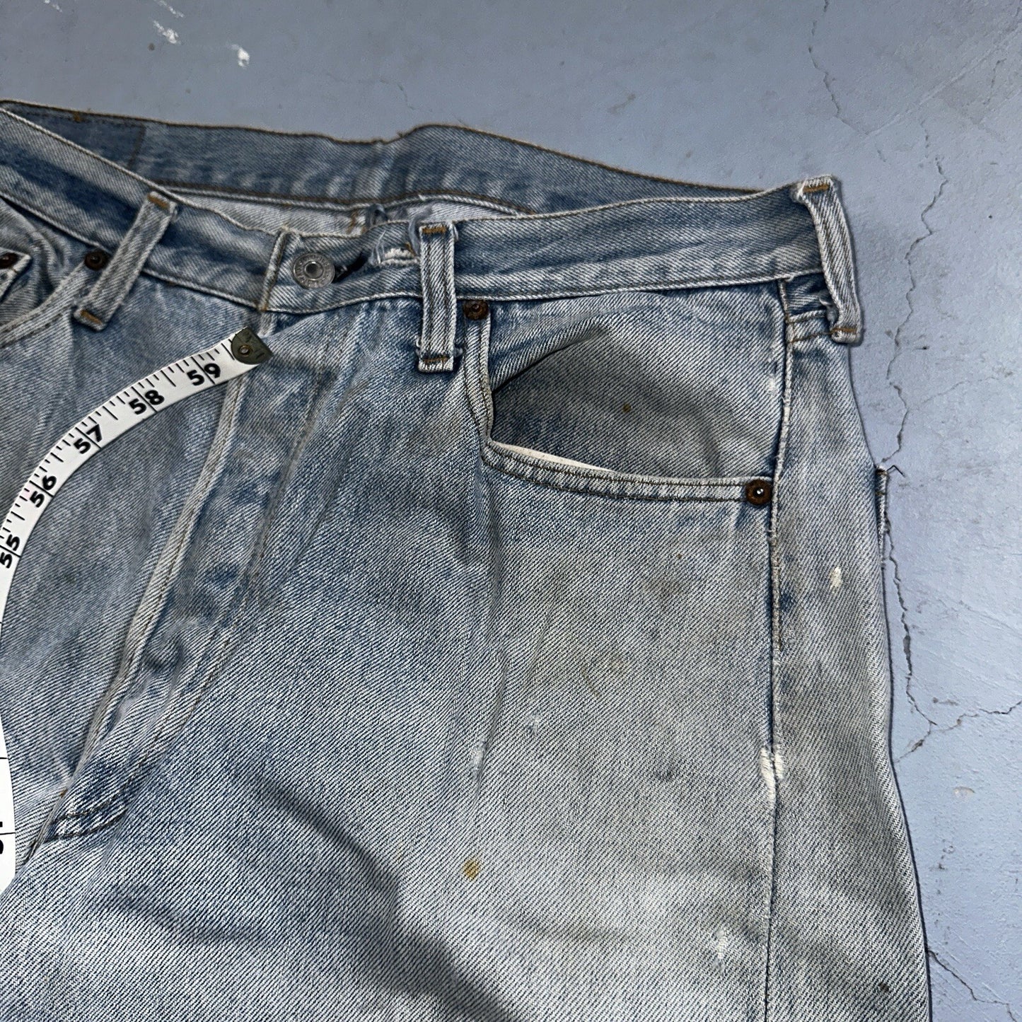 Levis 501 Vintage 80s Redline Selvedge USA XX Jeans Light Wash 36x31 Act 33x28