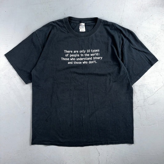 Binary People Y2K VTG T Shirt Graphic Frank Ocean LGBT Cool Text Quote RARE XL