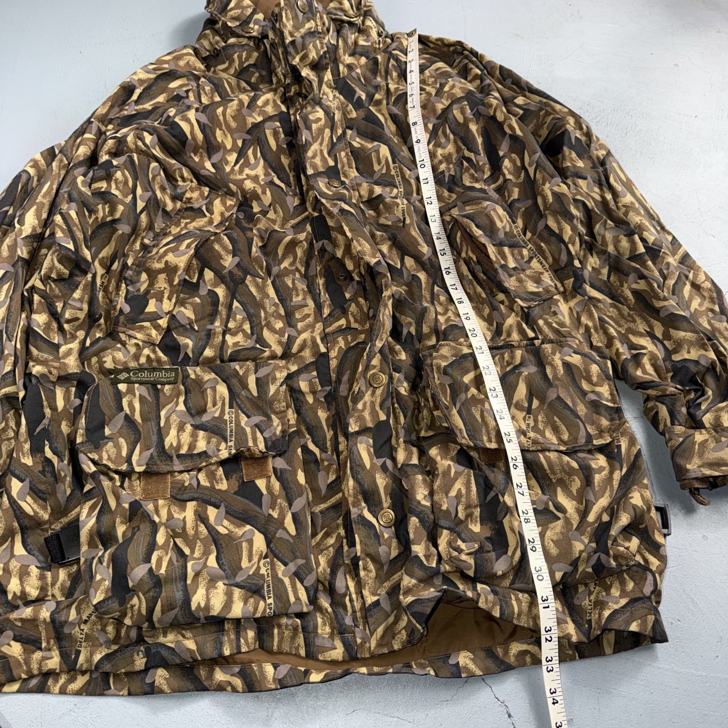 Vintage Columbia Delta Marsh Camo Jacket Men's Large Full Zip Hunting 1995